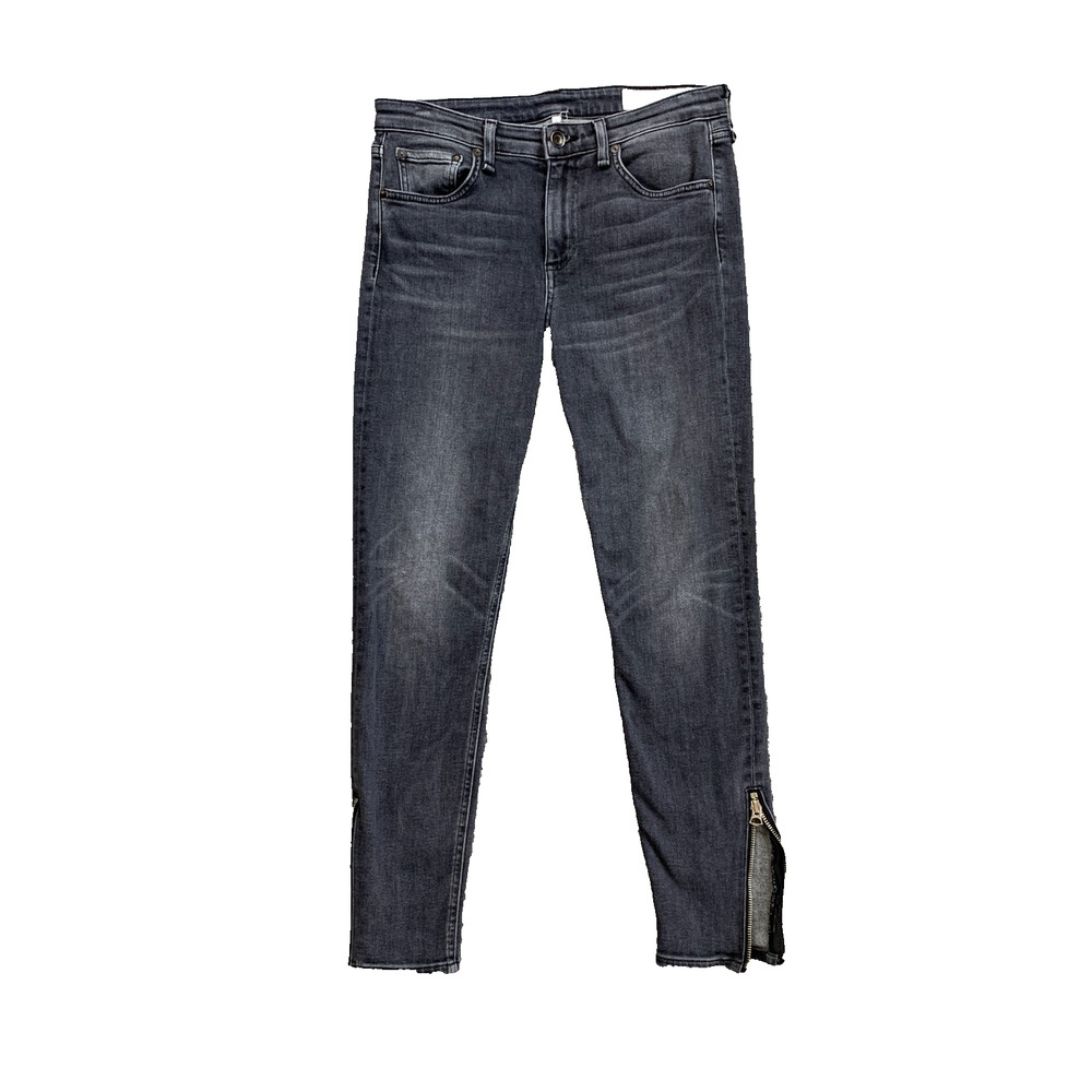 Rag & Bone Jeans Womens 28 Grizzly Cate Mid Rise Ankle Zip Skinny Cropped Pocket